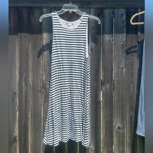 H&M Black & White Striped Stretchy Tank Dress